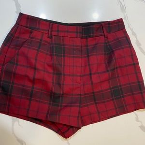Red plaid shorts